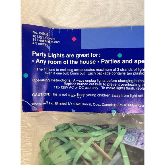 Amscan Tiki Party Lights 10 Blow Mold Style Covers RV Camper Luau Decor 14ft NOS - Picture 6 of 12